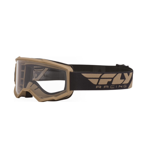 Очки для мотокросса детские FLY RACING FOCUS (2021) хаки, прозрачные pitbikemarket.ru