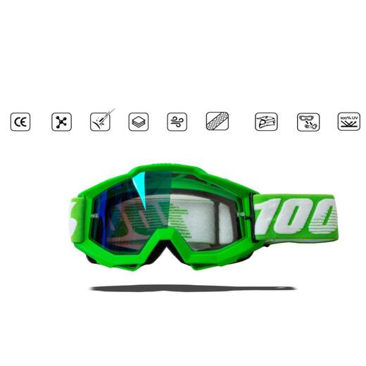 Очки мотокросс 100% #05 green frame pitbikemarket.ru