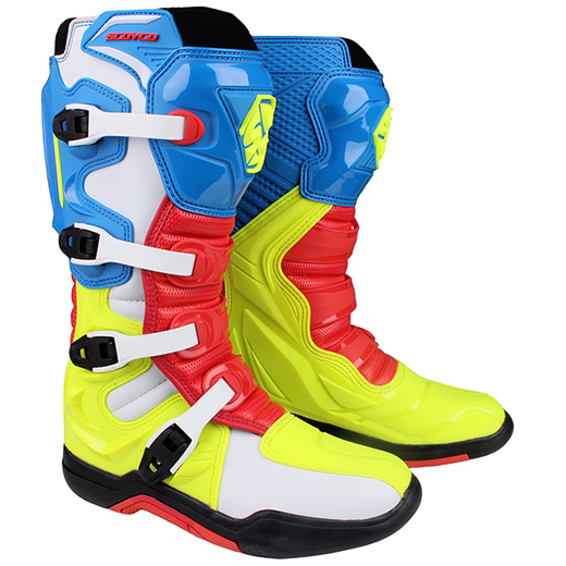 Мотоботы Scoyco MBM003 высокие синий/красный/желтый 42 pitbikemarket.ru