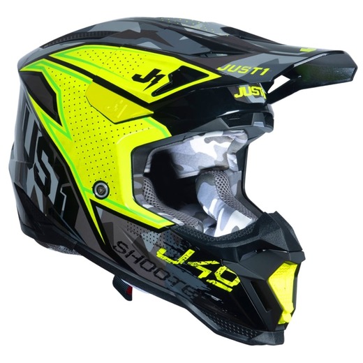 Шлем кроссовый JUST1 J40 SHOOTER (Hi-Vis зеленый глянцевый, XS,  1560035-880-2581) pitbikemarket.ru